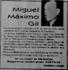 Recordatorio a Miguel Máximo Gil